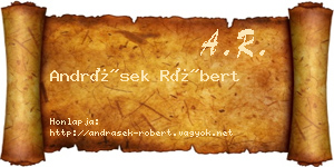 Andrásek Róbert névjegykártya